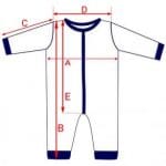 سرهمی نوزادی پسرانه فوتر گندم وارداتی (12تا24ماه) 1 راهنمای سایز