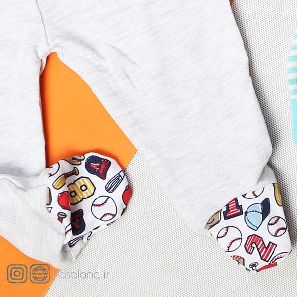 1401---07--16--1-4 چهار تکه نوزادی پسرانه طرح خرس تاج دار