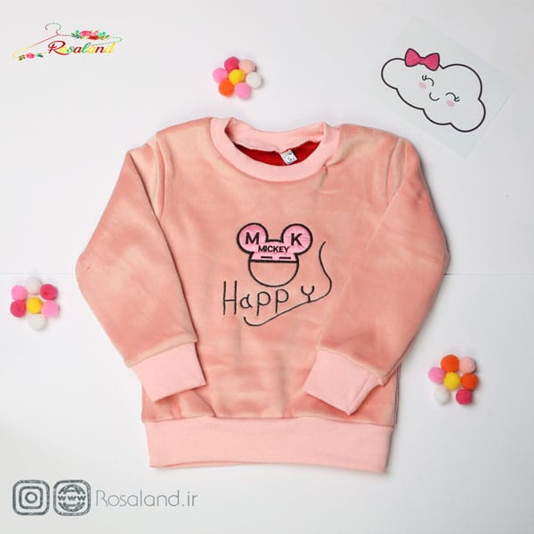 بلوز مخمل دخترانه طرح میکی