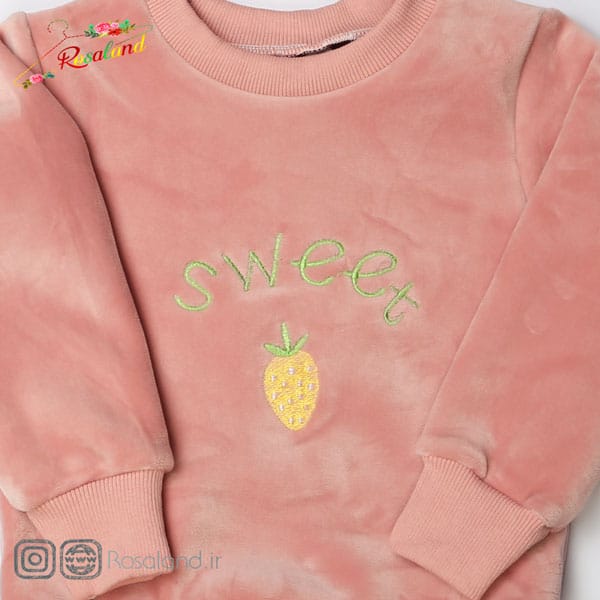 بلوز مخمل دخترانه طرح اناناس
