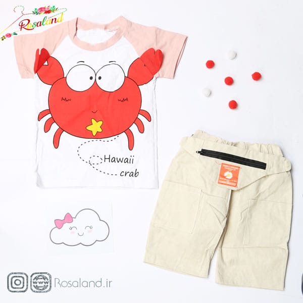 1-4 سه تکه پسرانه طرح خرچنگ