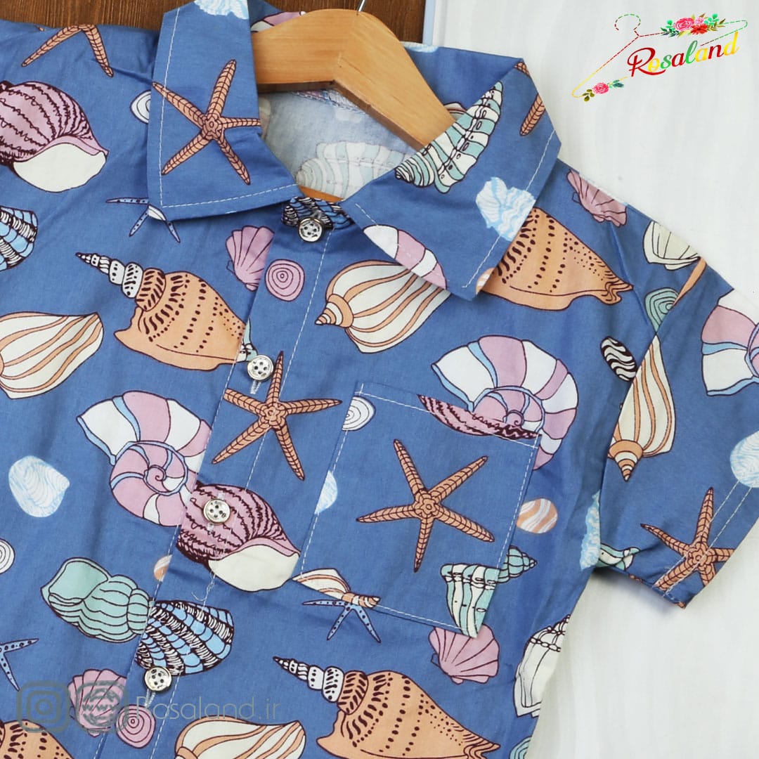 ست پسرانه نخی طرح هاوایی ابی