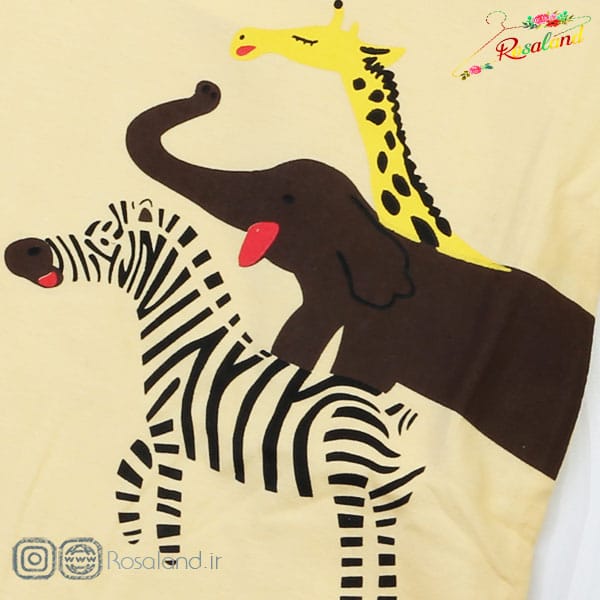 1402---4---22--1-4 تیشرت نوزادی وارداتی طرح حیوانات