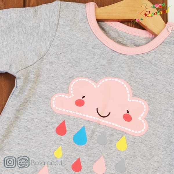 1402 - 8 - 26 -1-2 سرهمی وارداتی دخترانه طرح ابر صورتی