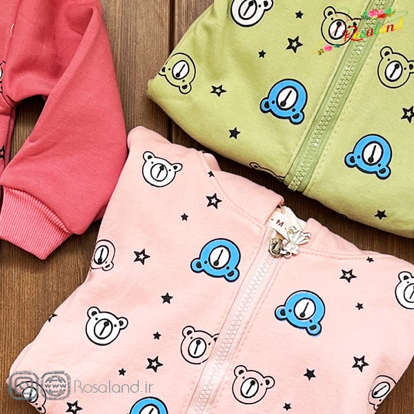 1402 - 9 - 10 -2-3 سوییشرت توگرم نوزادی دخترانه طرح خرسی