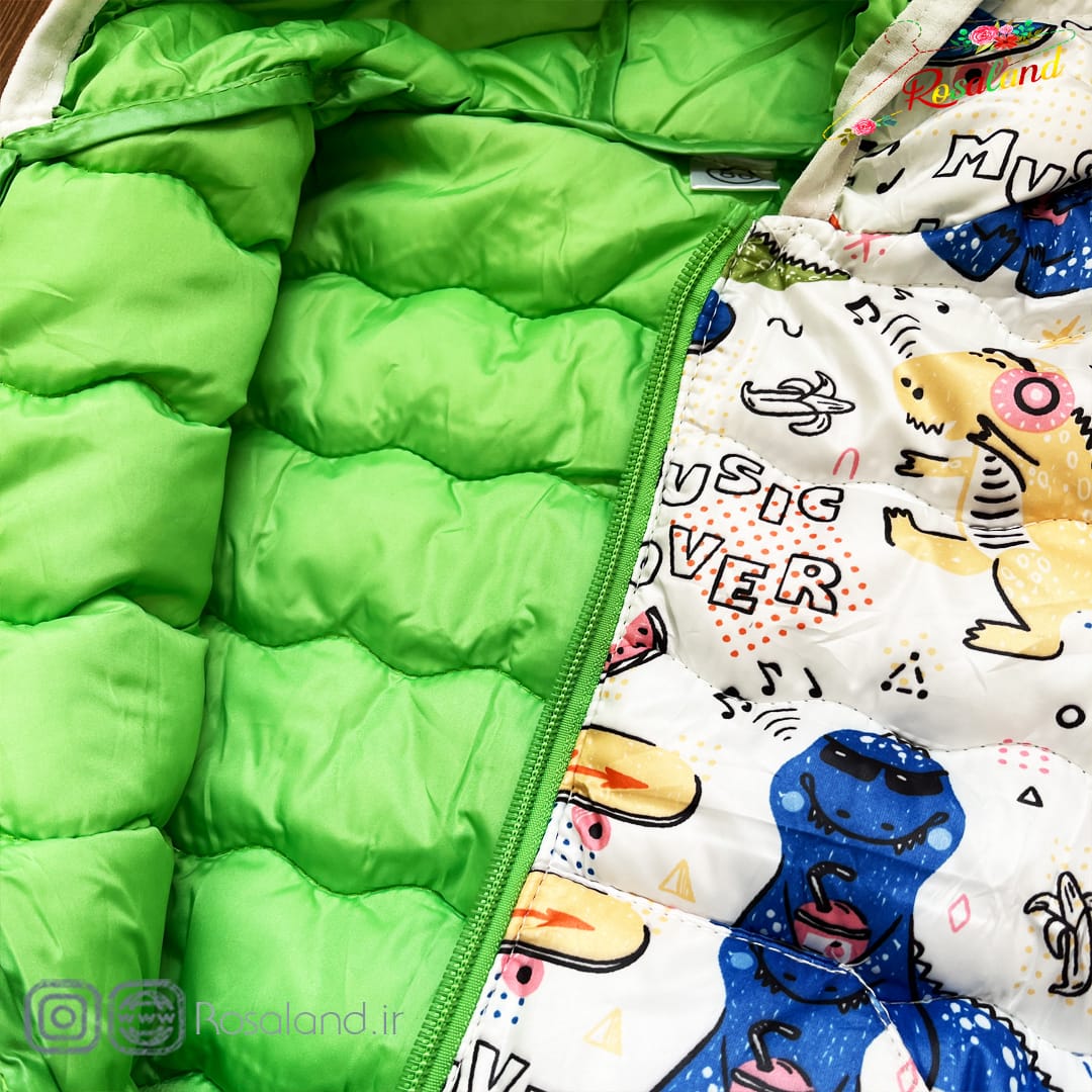 کاپشن پسرانه نوزادی پسرانه طرح دایناسور