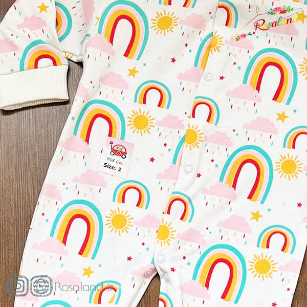 1402 - 9 - 15 -1- 2 سرهمی نوزادی طرح رنگین کمان