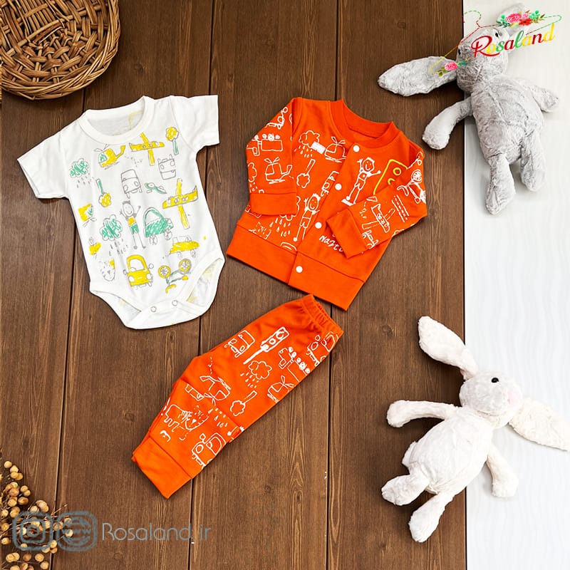 سه تکه نوزادی پسرانه طرح ادمک