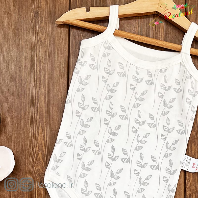 1402 - 10 - 17 -7- 2 بادی تاپ دخترانه تمام پنبه طرح برگ