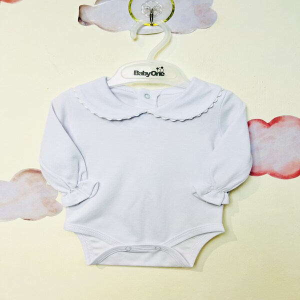 بادی دخترانه طرح یقه ب ب(3تا18ماه)