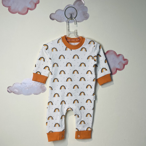 سرهمی نوزادی پسرانه طرح رنگین کمان(3تا9ماه)