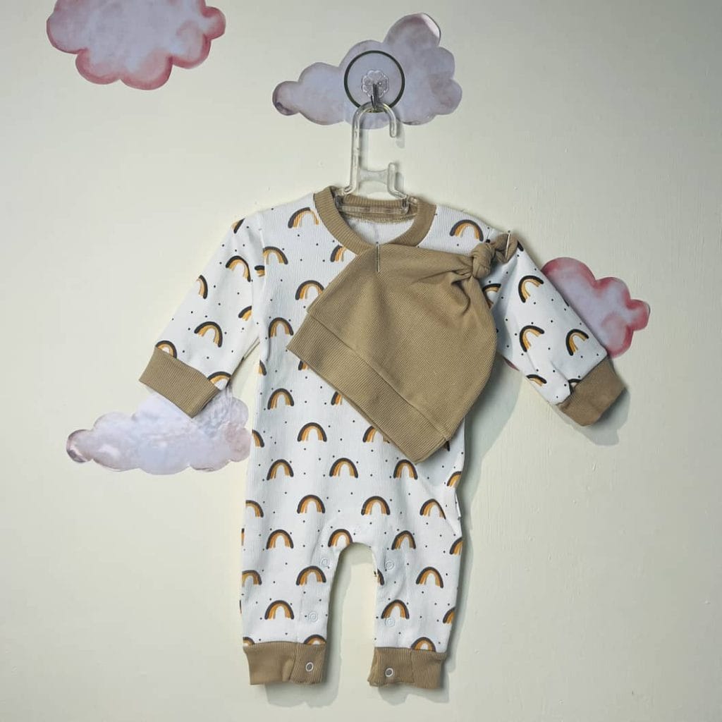 سرهمی نوزادی پسرانه طرح رنگین کمان(3تا9ماه)