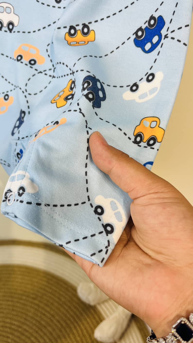 Baby Romper New Born boy رامپر پسرانه طرح ماشین