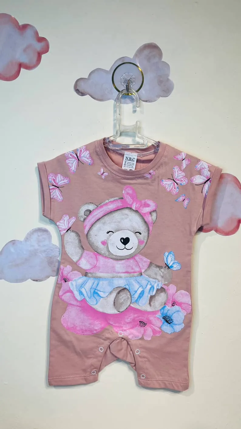 Baby Romper New Born girls رامپر نوزادی طرح خرس