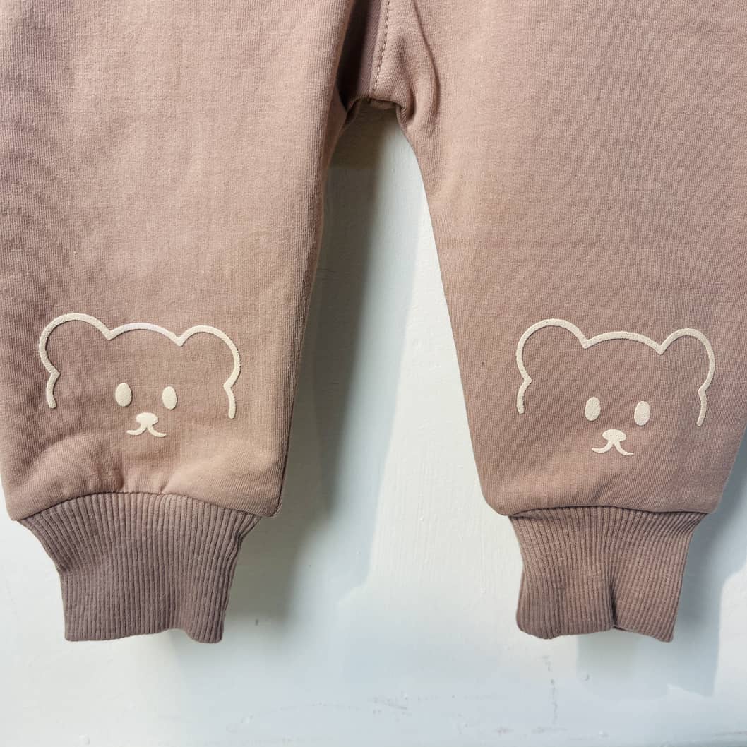 Blouse Pants Set boys ست پسرانه طرح خرس کرم و قهوه ای رنگ