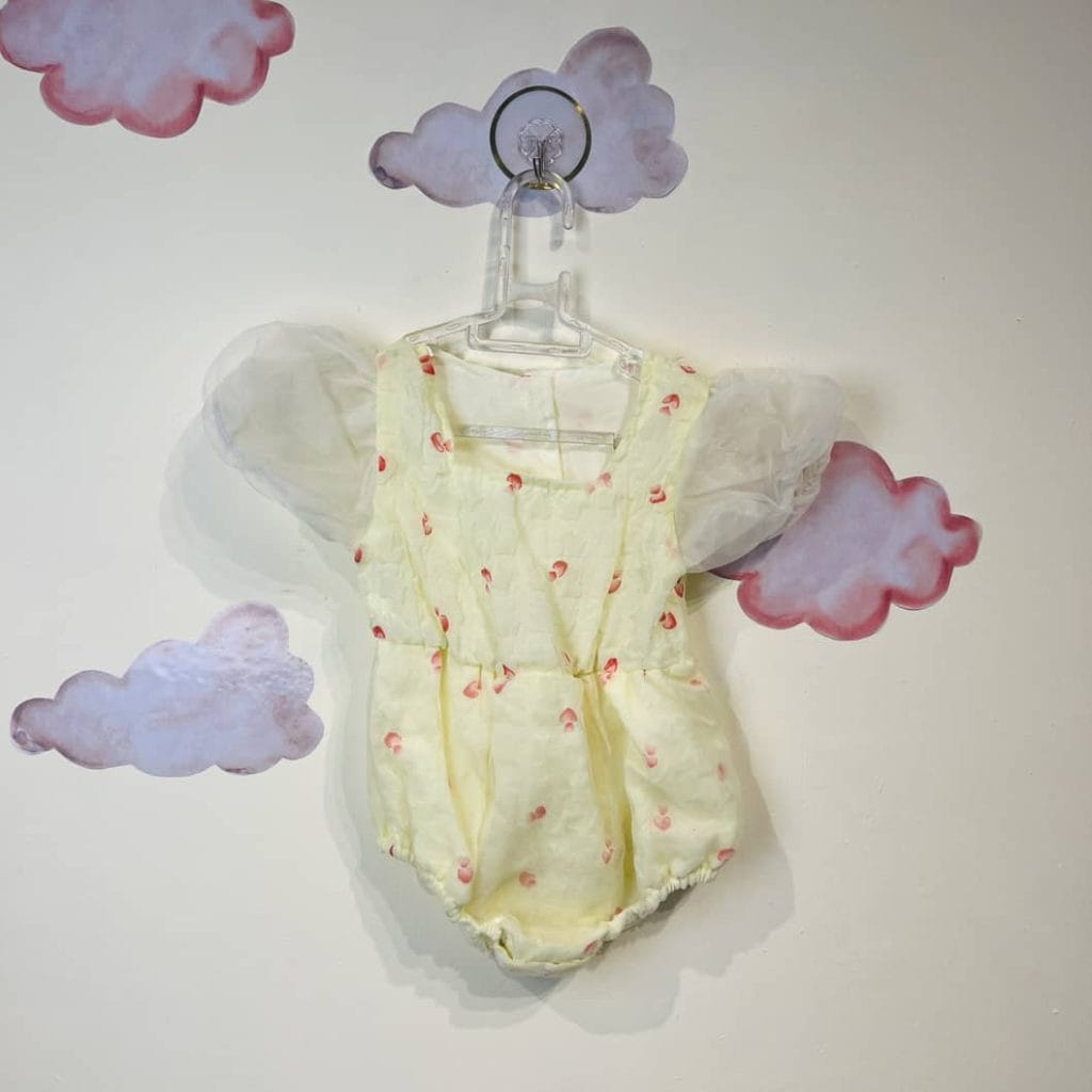 بادی نوزادی دخترانه طرح گلبرگ