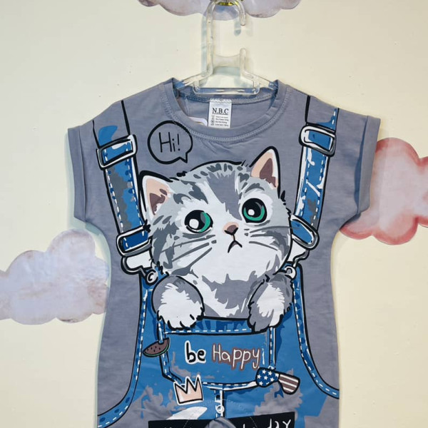 رامپر نوزادی پسرانه طرح گربه