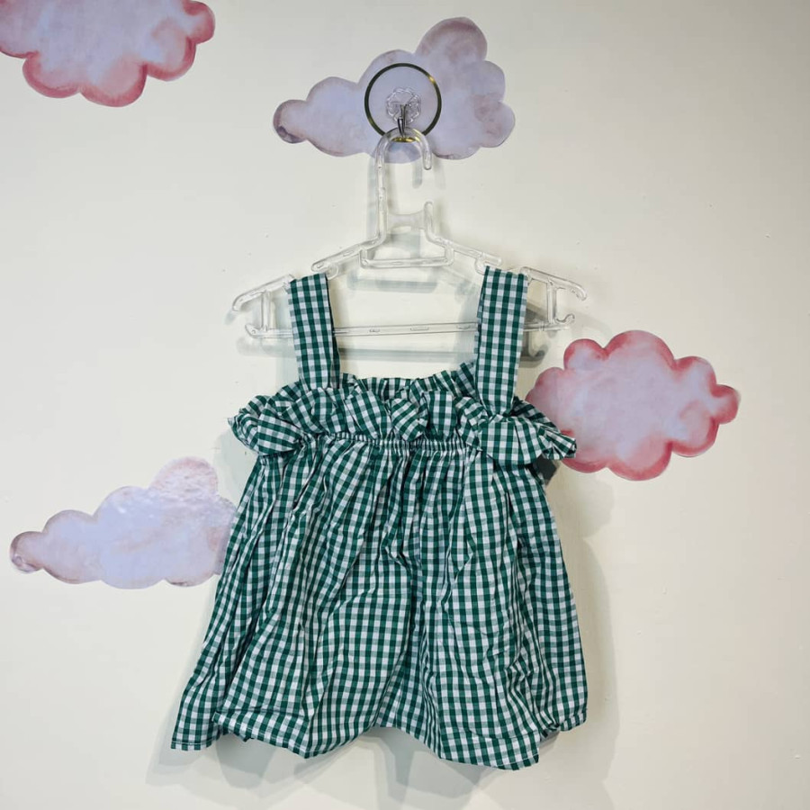 سارافون دخترانه طرح چهارخونه