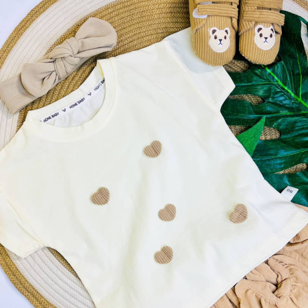 تیشرت دخترانه طرح قلب