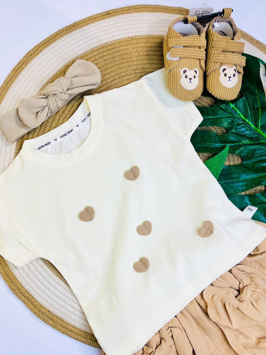 T-shirt New born girl (heart) تیشرت طرح قلب