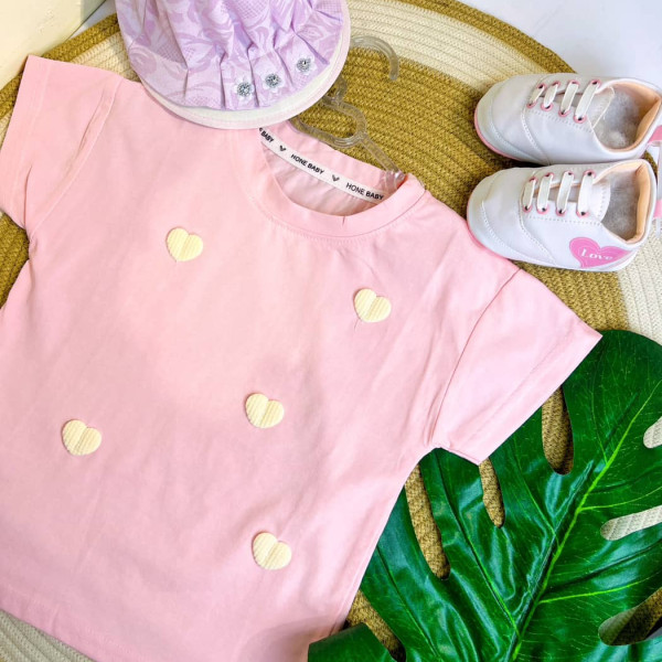 تیشرت دخترانه طرح قلب