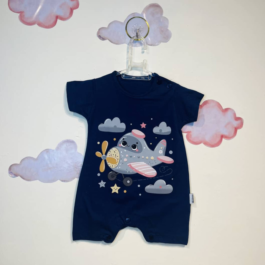 رامپر نوزادی پسرانه طرح هواپیما