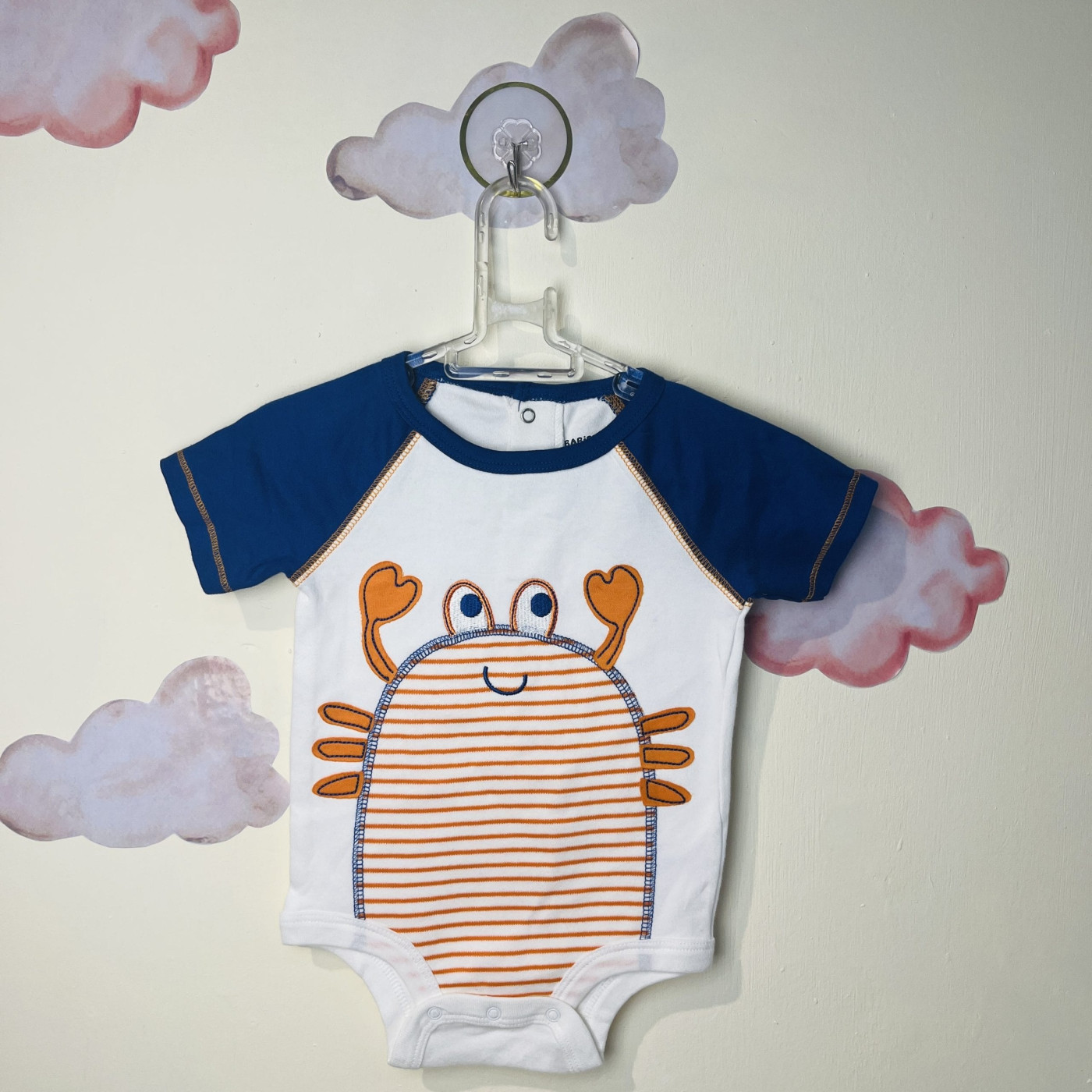 بادی نوزادی پسرانه طرح خرچنگ(بدوتولدتا3ماه)