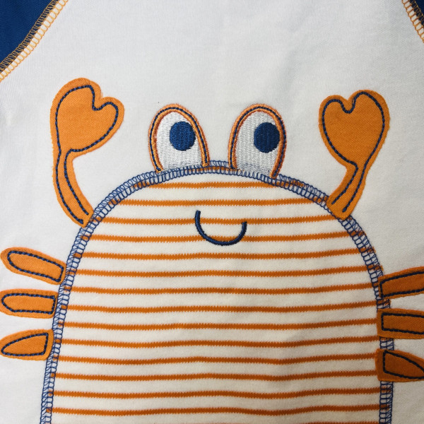 بادی نوزادی پسرانه طرح خرچنگ(بدوتولدتا3ماه)