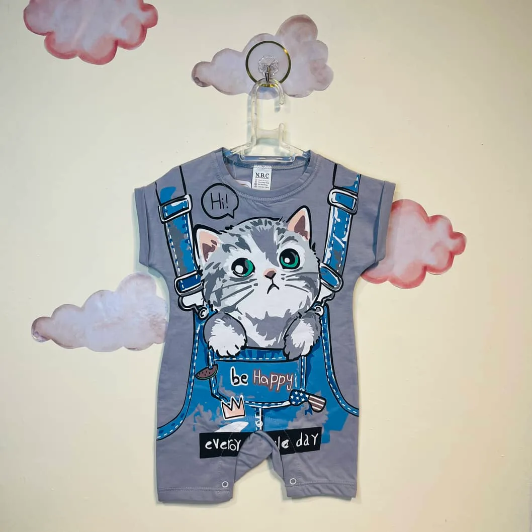(cat)Baby Romper New Born boy رامپر نوزادی پسرانه طرح گربه