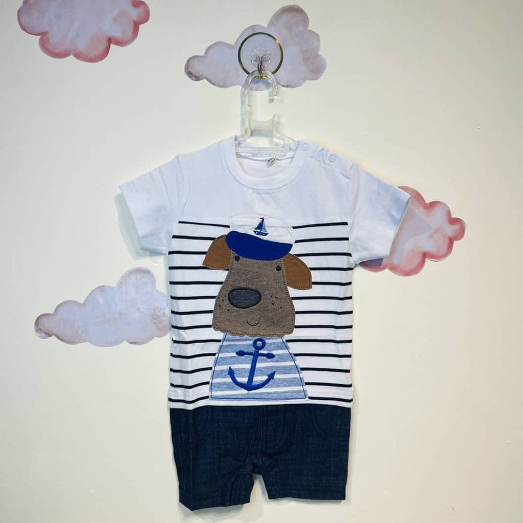 رامپر نوزادی پسرانه طرح سگ