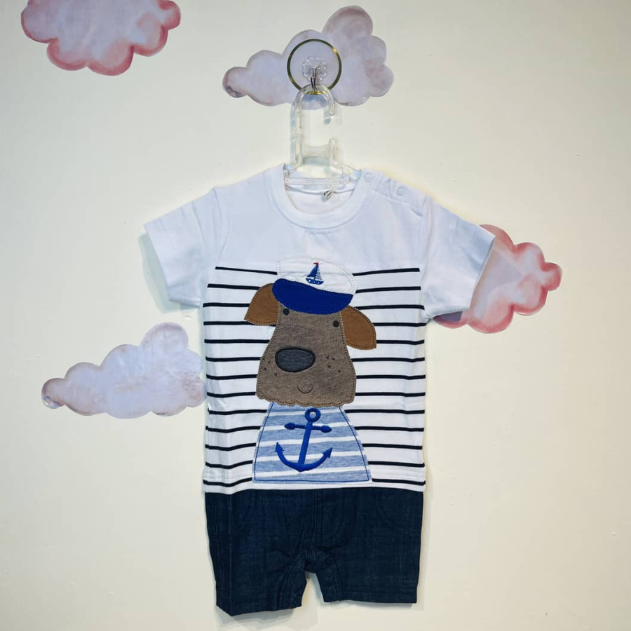 رامپر نوزادی پسرانه طرح سگ