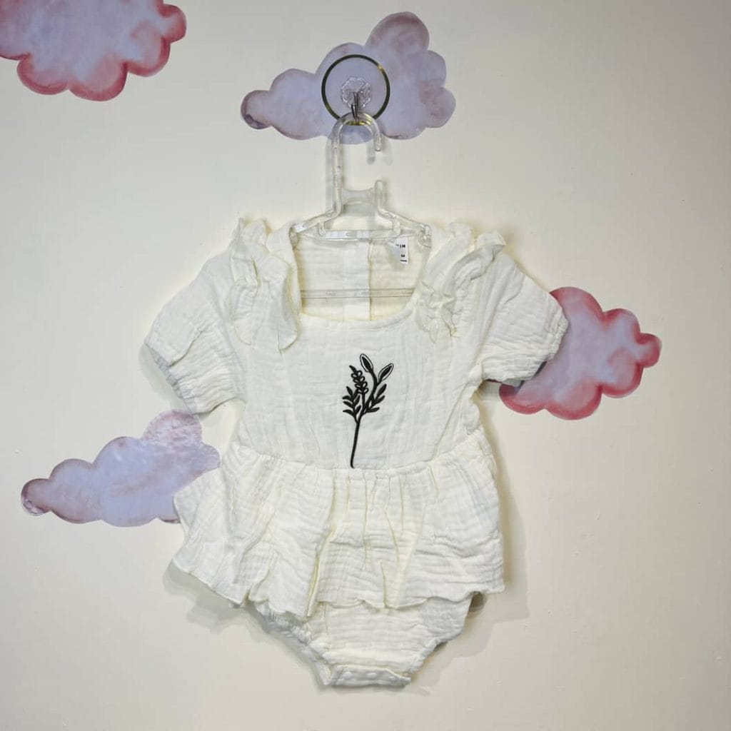 بادی استین کوتاه دخترانه طرح گل