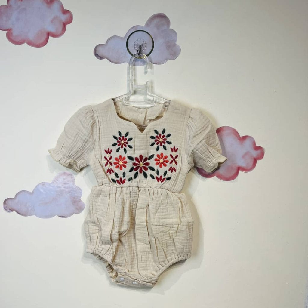 بادی نوزادی دخترانه طرح گل