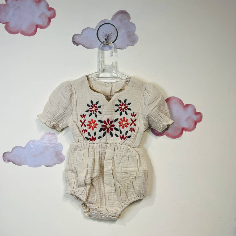 بادی نوزادی دخترانه طرح گل