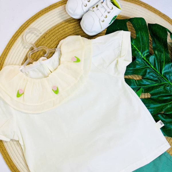 تیشرت دخترانه طرح گل