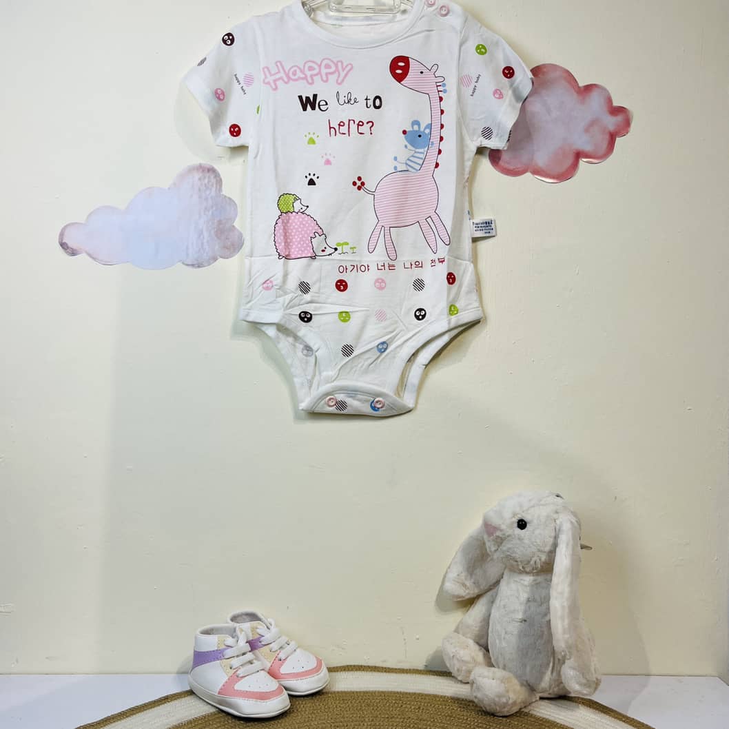 Body baby girl clothes بادی نوزادی طرح زرافه