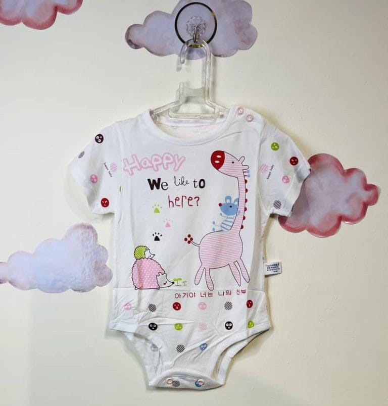 بادی نوزادی دخترانه طرح زرافه