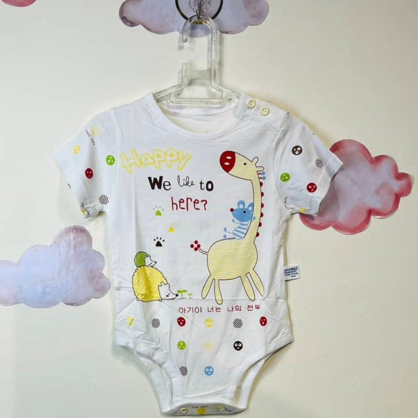 بادی نوزادی دخترانه طرح زرافه