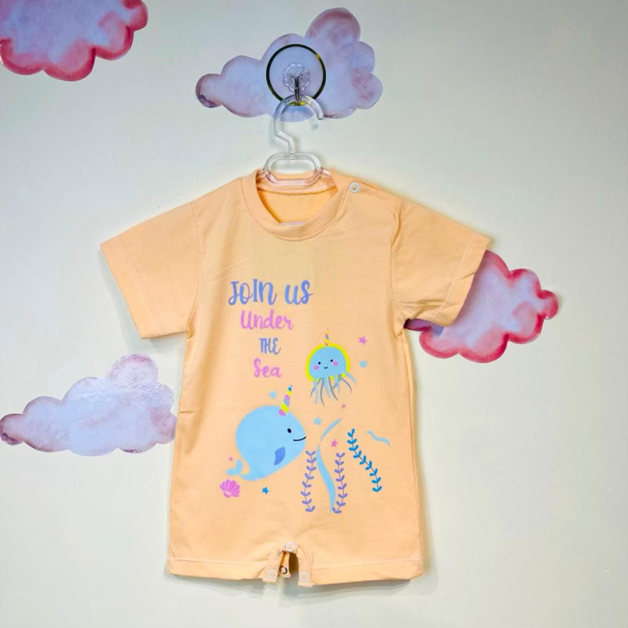 رامپر دخترانه طرح ماهی(12تا18ماه)