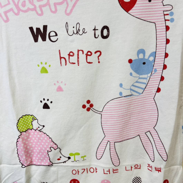 بادی نوزادی دخترانه طرح زرافه