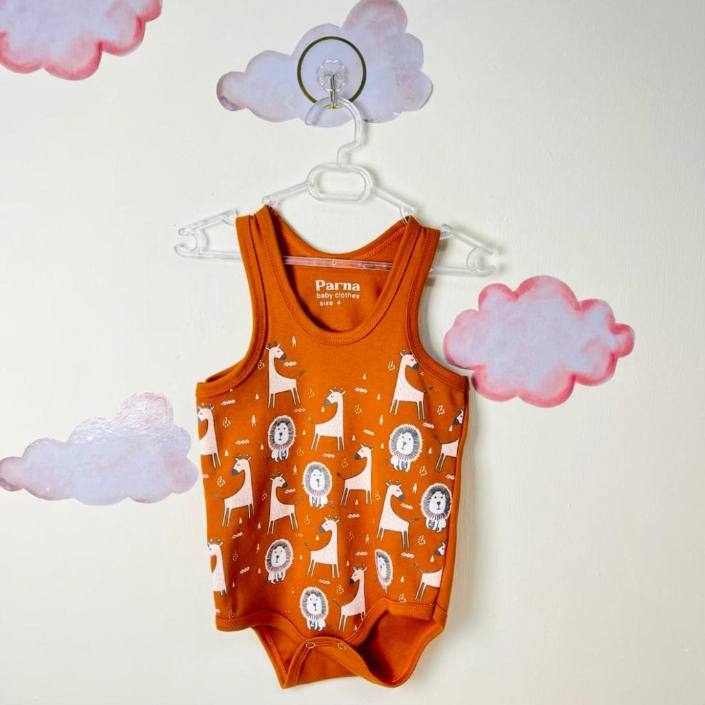 بادی رکابی نوزادی پسرانه طرح حیوانات (12 تا 18 ماه )