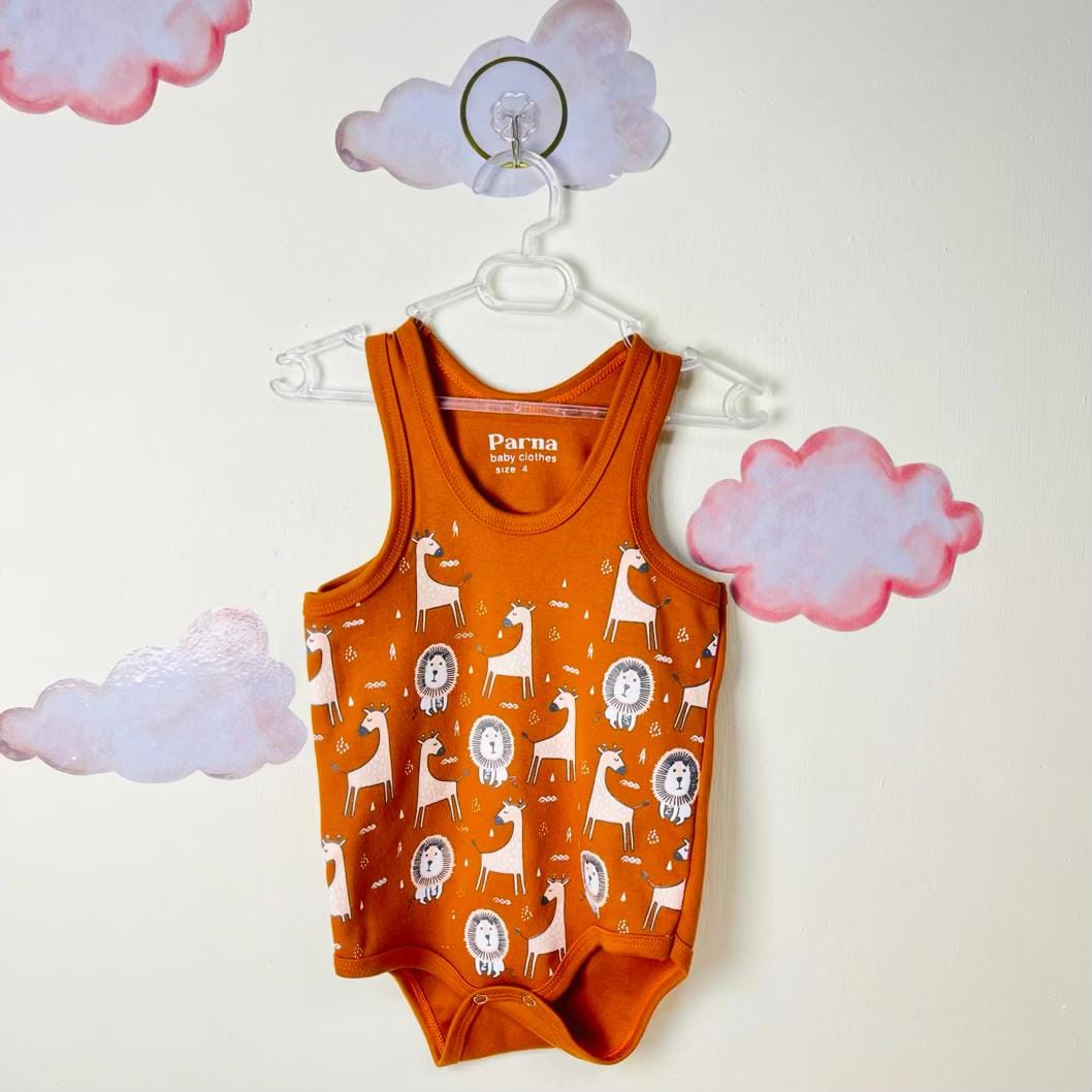 ( Body baby boys clothes ( animals بادی رکابی نوزادی پسرانه طرح حیوانات