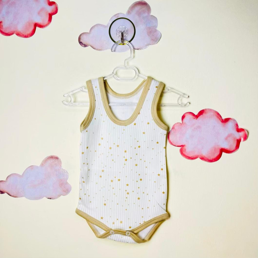 بادی رکابی نوزادی پسرانه طرح ستاره (3 تا 12 ماه)