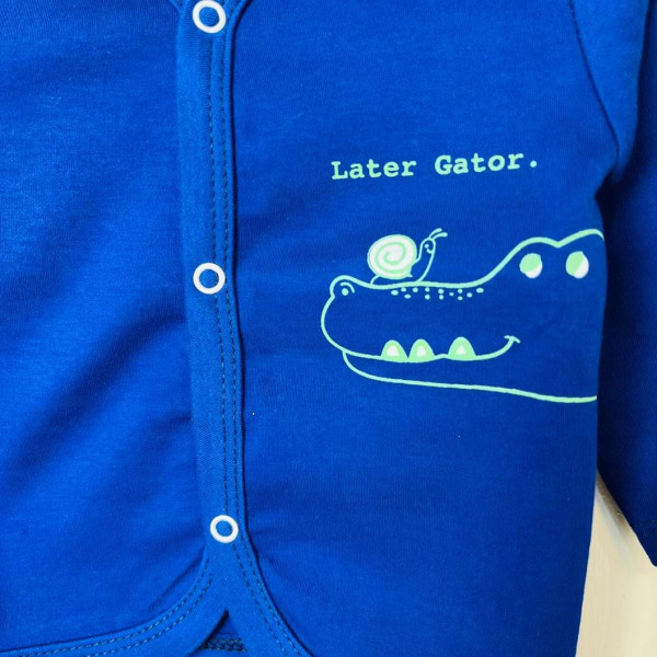 بلوزجلودکمه(مانتویی) پسرانه طرح دایناسور(3تا12ماه)