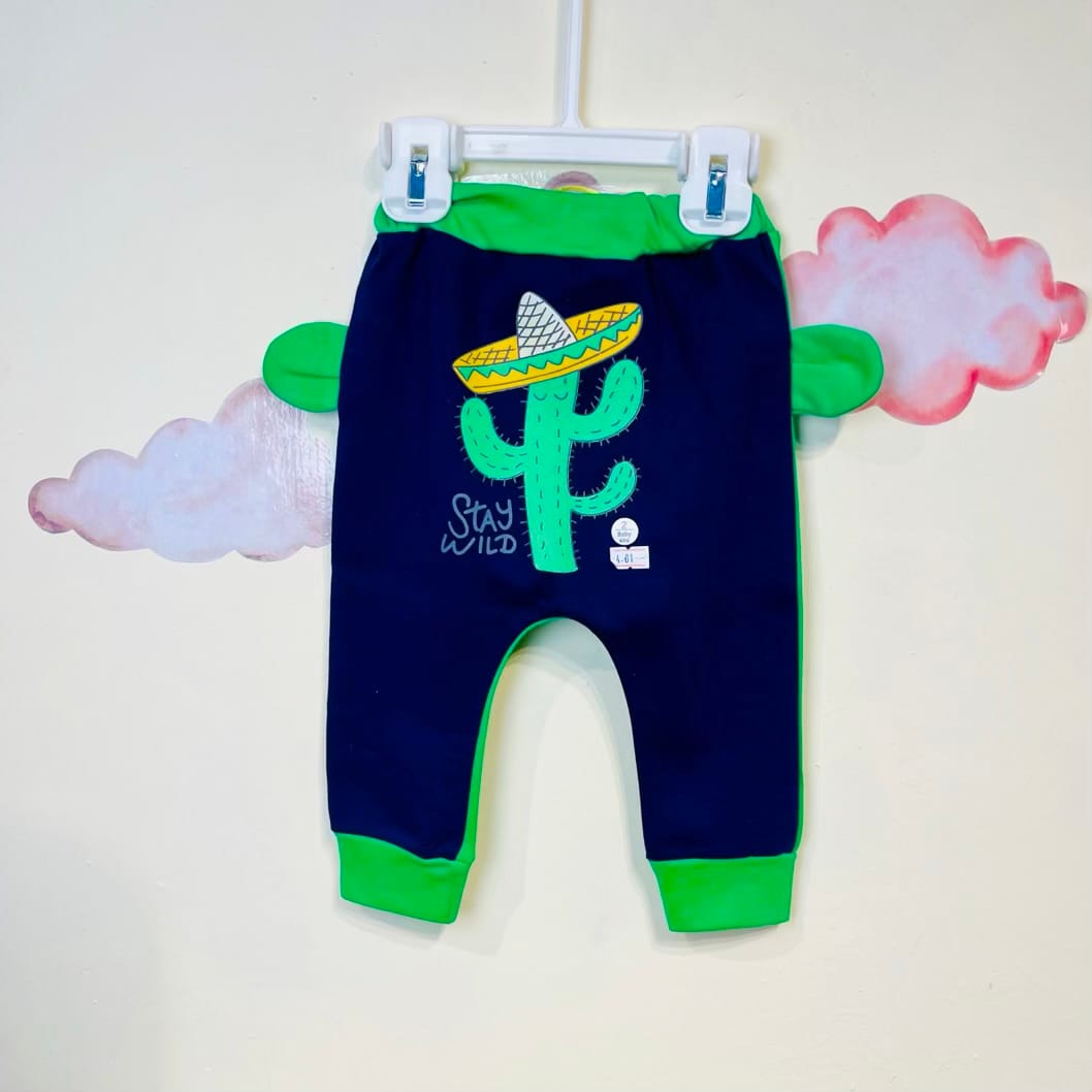 شلوار نوزادی پسرانه طرح کاکتوس
