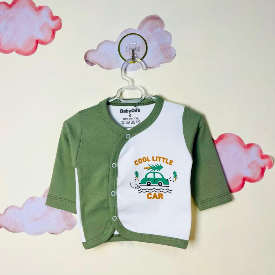 بلوزجلودکمه(مانتویی) پسرانه طرح ماشین(3تا18ماه)