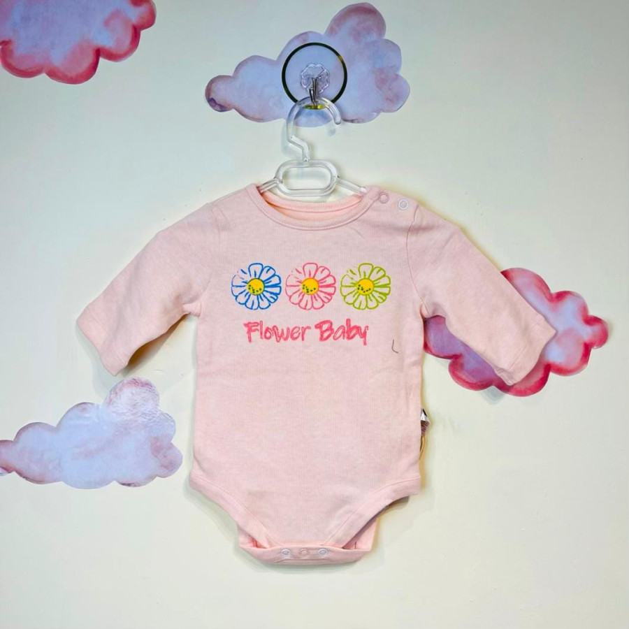 بادی نوزادی دخترانه طرح گل(بدوتولدتا6ماه)