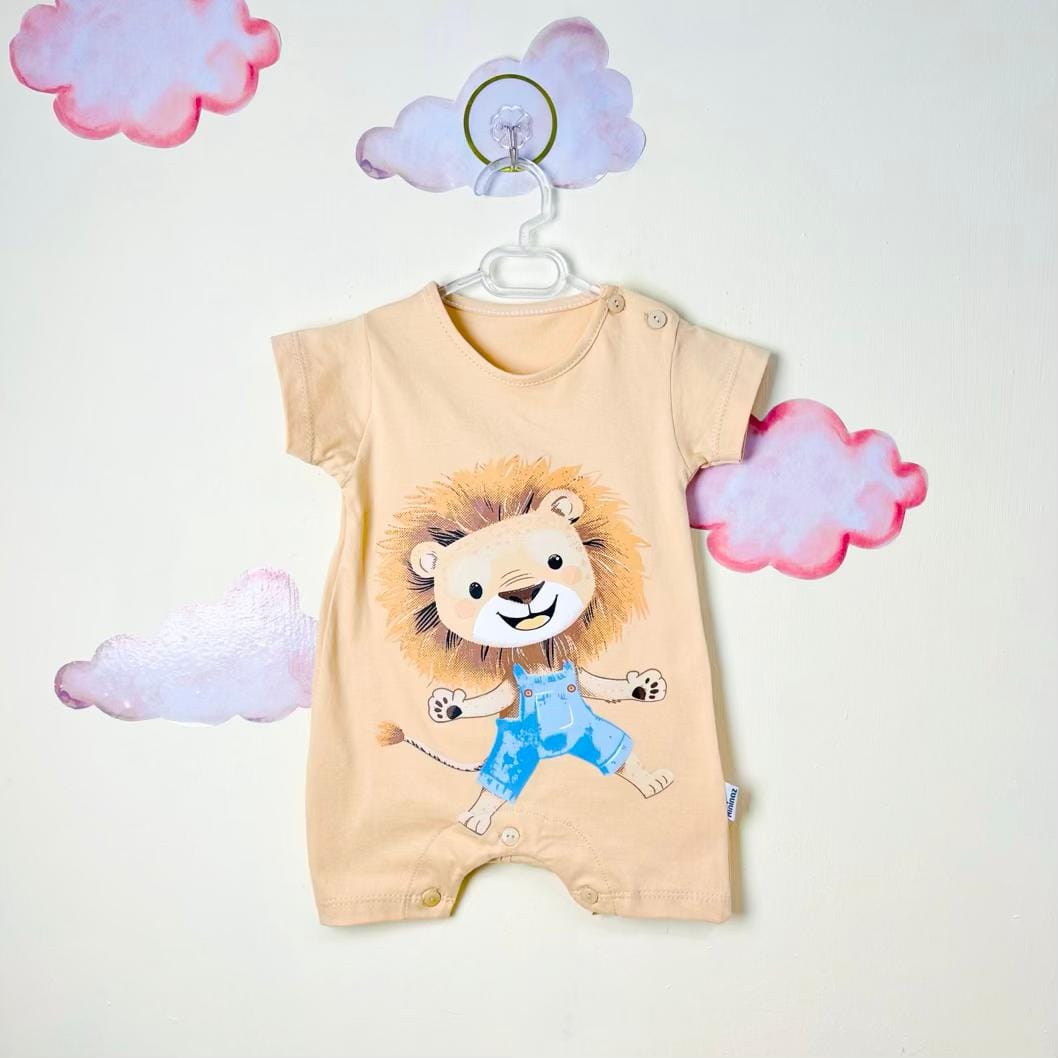 رامپر نوزادی پسرانه طرح شیر