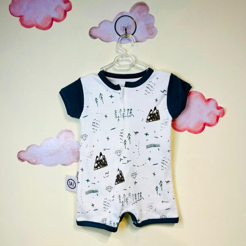 رامپر نوزادی پسرانه طرح کوه