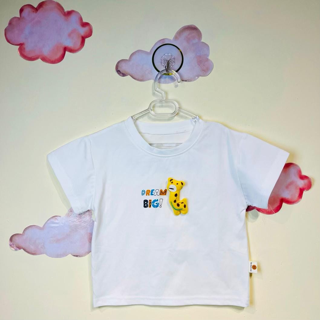 t-shirtNewborn boy(giraffe) تیشرت پسرانه طرح زرافه سفید رنگ